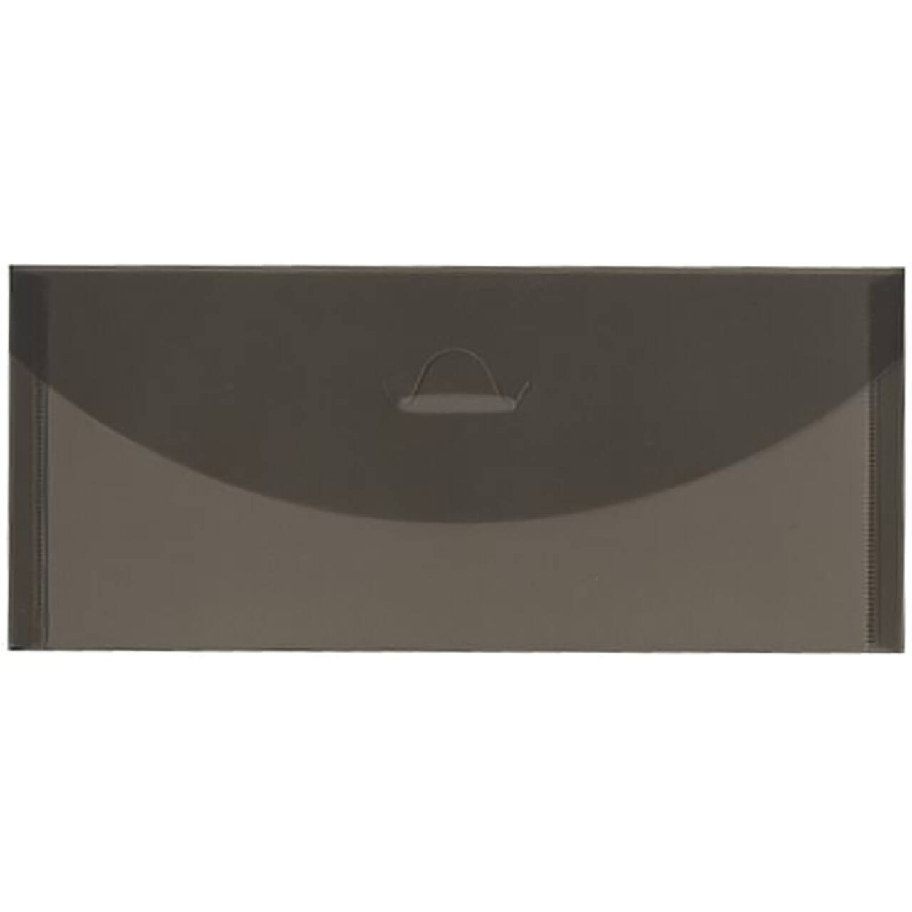 JAM Paper Smoke Gray Plastic Tuck Flap Closure 4.25" x 9.75" Envelopes, 12ct.